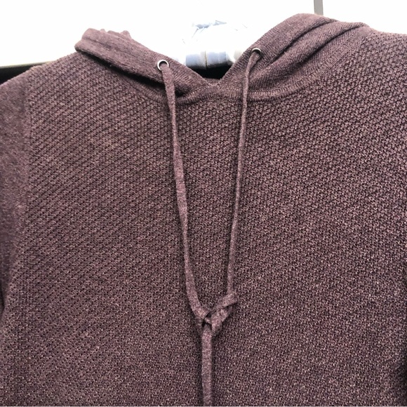 Dakini size small plum waffle knit sweater dress long sleeve with hood - Picture 3 of 16